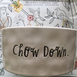 Rae Dunn petfood bowl. Chow down doggy Bowl
